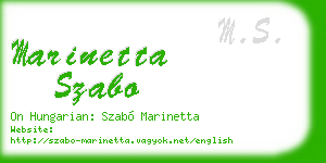marinetta szabo business card